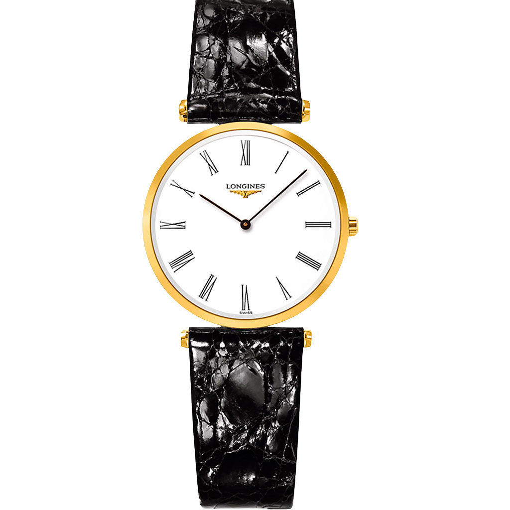 PRESENCE QUARTZ 34MM GOLD WHITE LEATHER