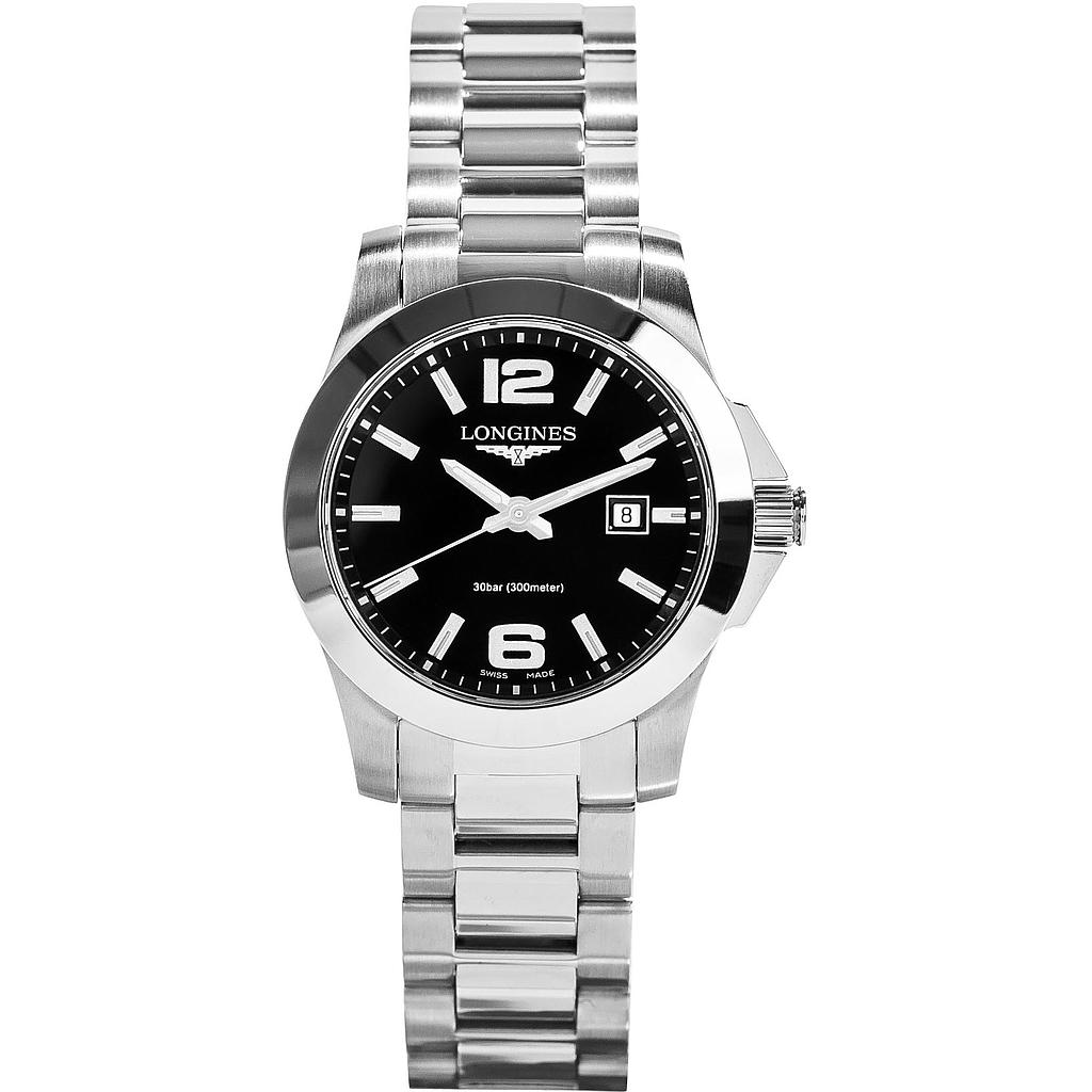 CONQUEST QUARTZ 29,5MM STEEL BLACK STEEL