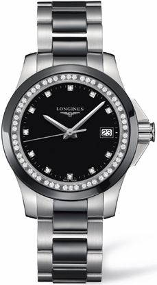 CONQUEST CERAMIC QUARTZ 35MM STEEL BLACK STEEL & CERAMIC