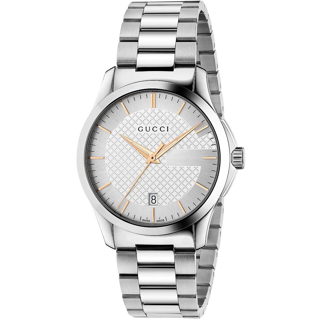 G TIMELESS QUARTZ MEDIANO QUARTZ 38MM STEEL SILVER STEEL
