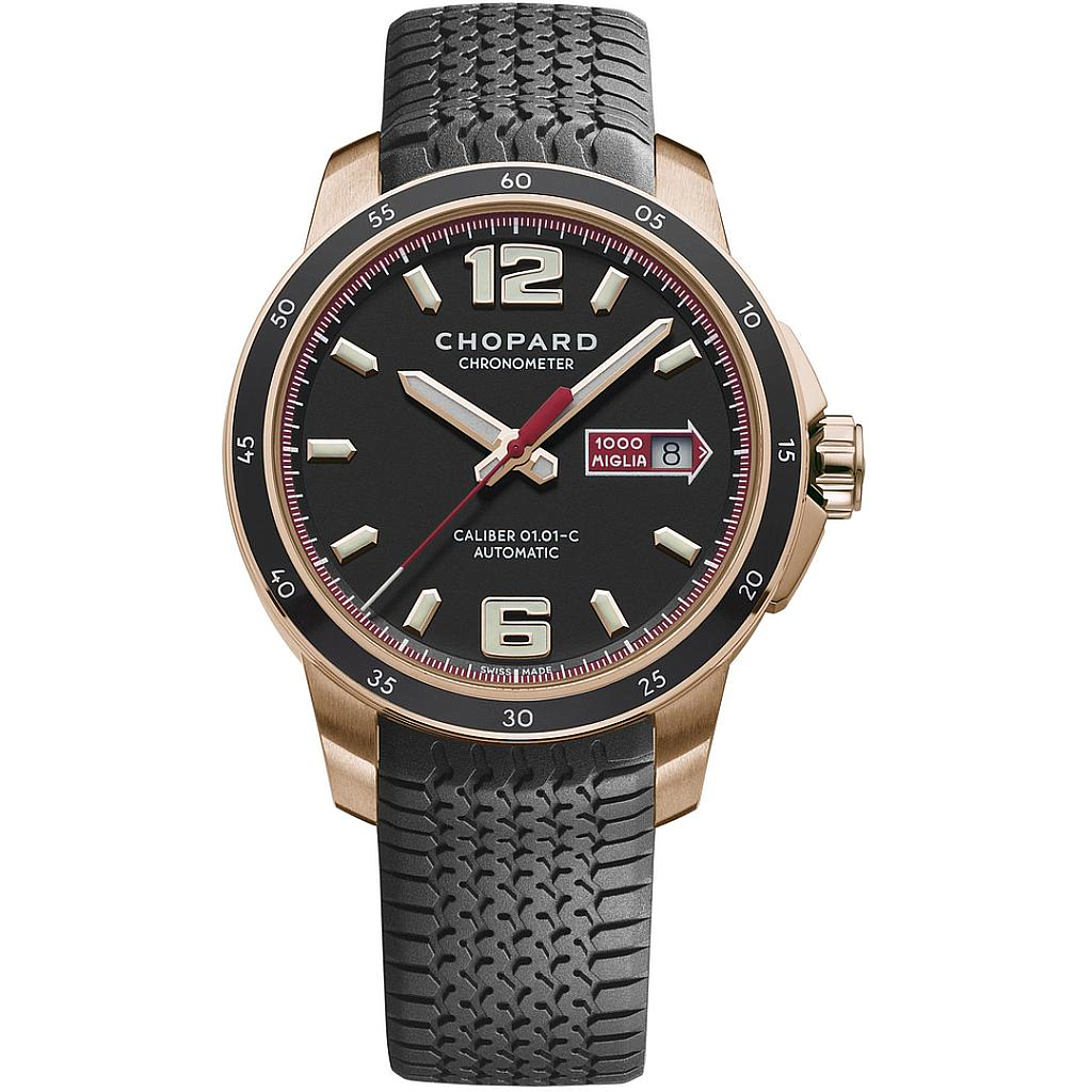 MILLE MIGLIA MILLE MIGLIA GTS AUTOMATIC 43MM ROSE GOLD BLACK RUBBER
