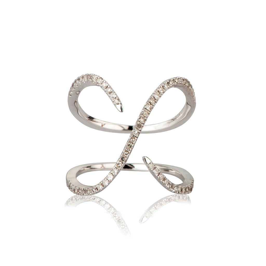 GOLD & ROSES SHEWEL RING 2.9 18K WHITE GOLD 13