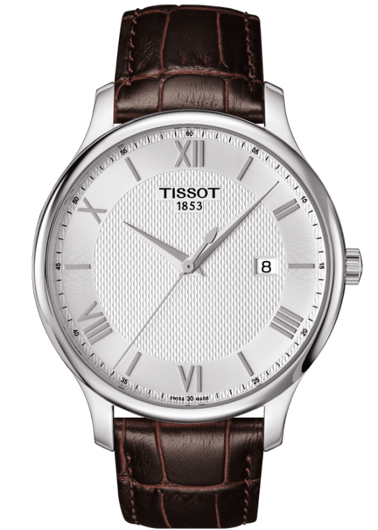 T-CLASSIC TRADITION QUARTZ 42MM STEEL SILVER LEATHER