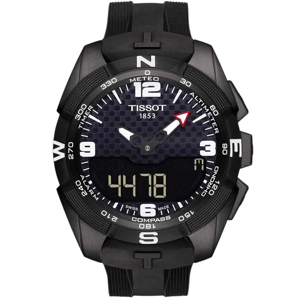 T-TOUCH EXPERT SOLAR QUARTZ 45MM TITANIUM BLACK RUBBER