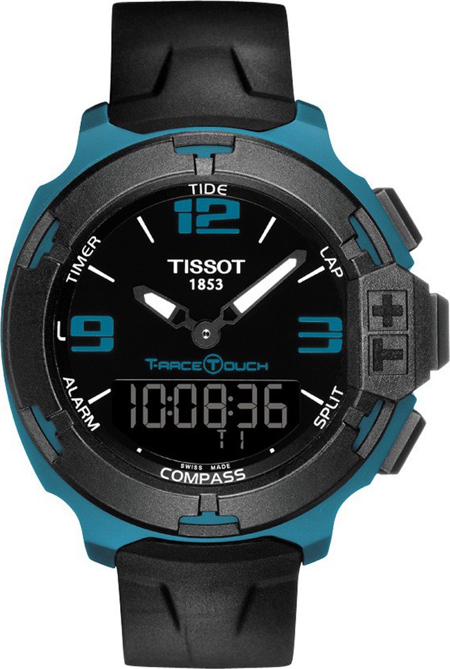 T-TOUCH T RACE TOUCH QUARTZ 42.15MM ALUMINIUM GREY BLACK RUBBER