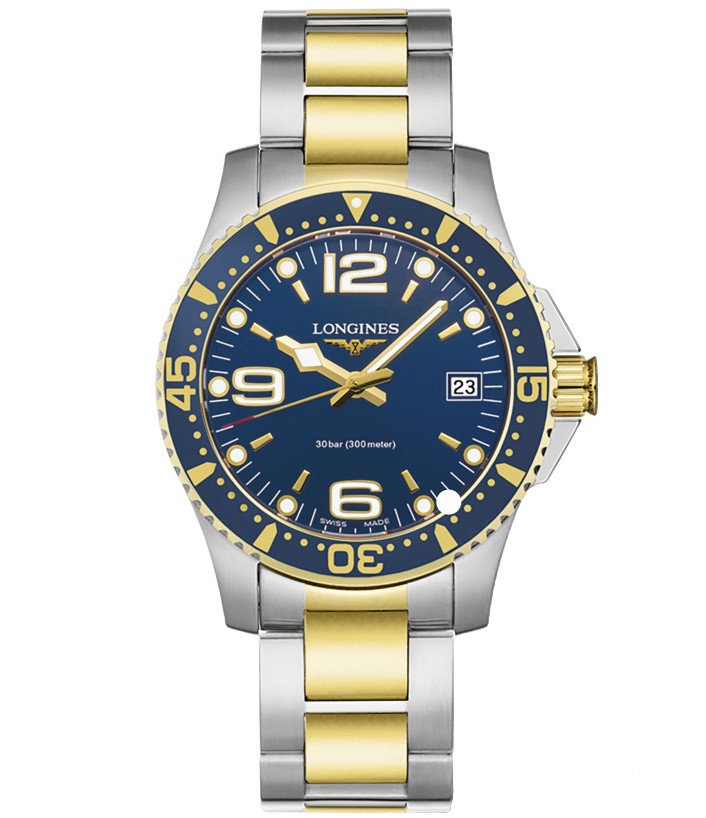 HYDROCONQUEST QUARTZ 34MM STEEL & PVD BLUE STEEL & PVD