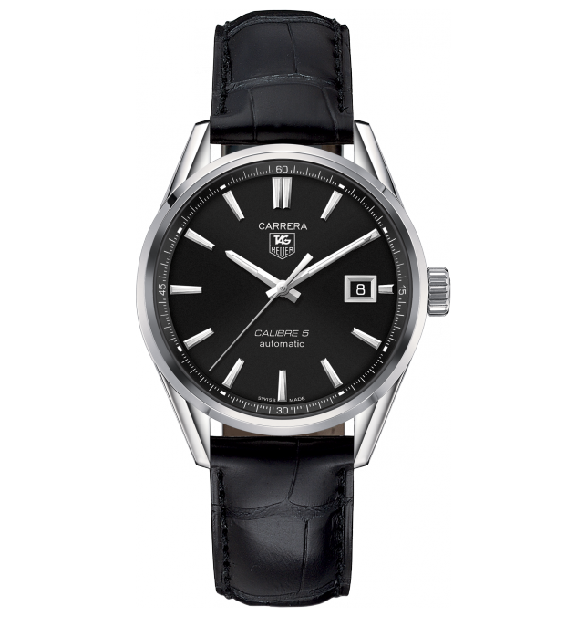 CARRERA CALIBRE 5 AUTOMATIC 39MM STEEL BLACK ALLIGATOR