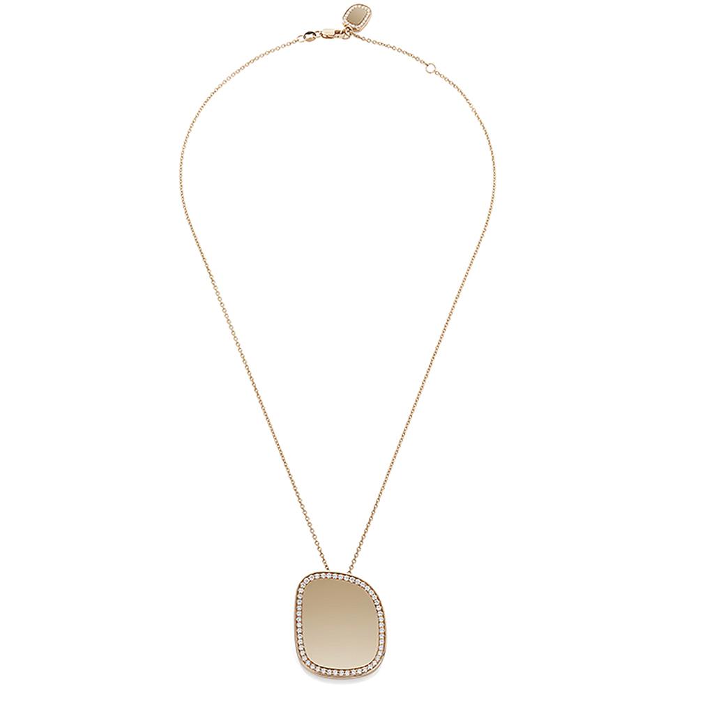ROBERTO COIN BLACK JADE CHAIN & PENDANT 15.62 18K ROSE GOLD 45CM