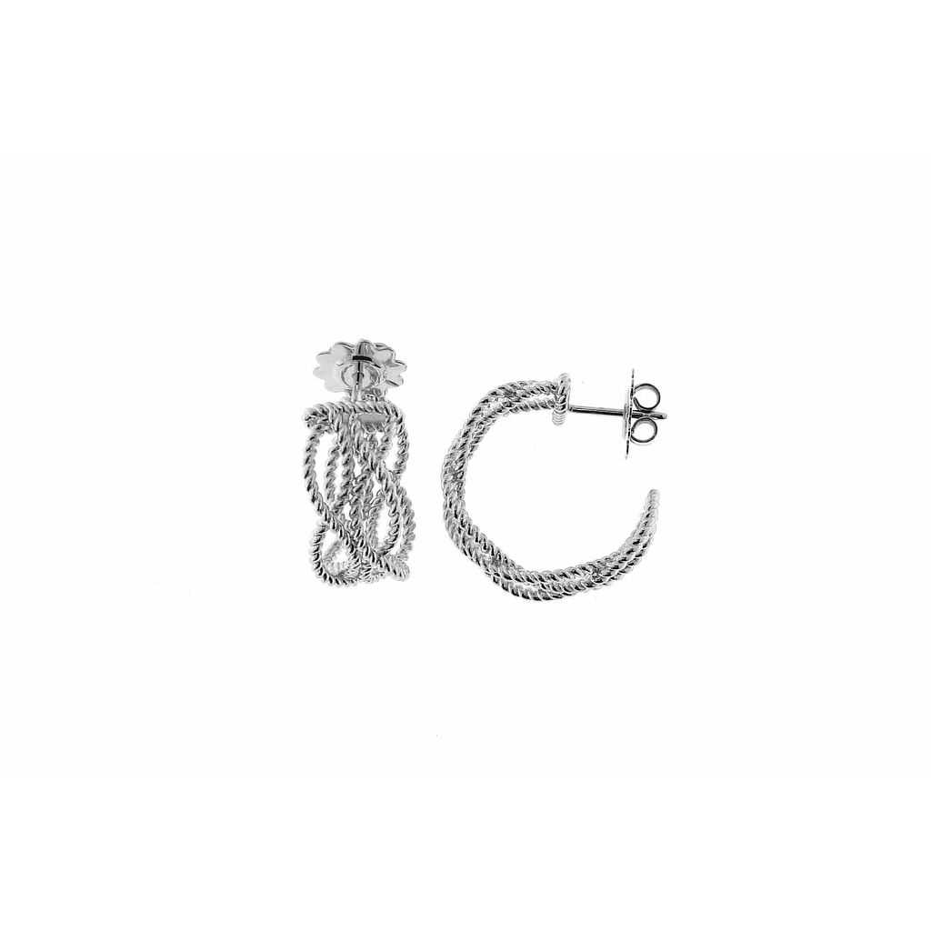 ROBERTO COIN NEW BAROCCO EARRINGS 10.5 18K WHITE GOLD
