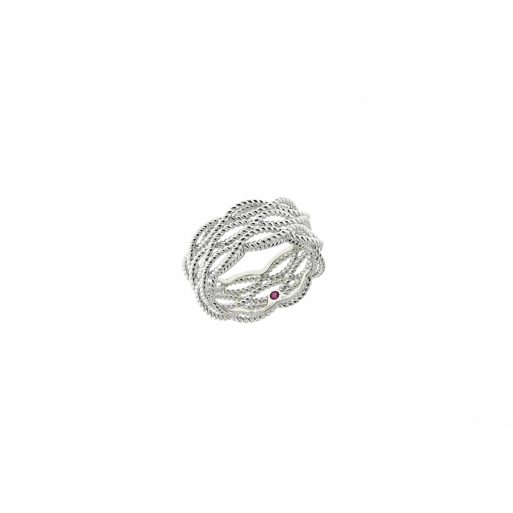 ROBERTO COIN NEW BAROCCO RING 6.33 18K WHITE GOLD 13