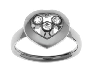CHOPARD HAPPY CURVES RING T 55 5.5 18K WHITE GOLD 53