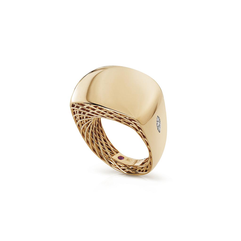 ROBERTO COIN GOLDEN GATE RING 12.0 18K YELLOW AND WHITE GOLD 13