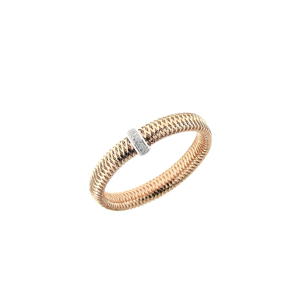 ROBERTO COIN PRIMAVERA BANGLE 7.85 18K WHITE AND ROSE GOLD 17,5CM