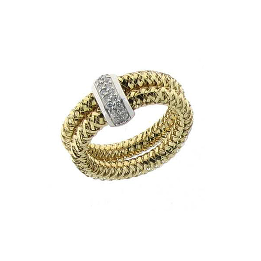 ROBERTO COIN PRIMAVERA RING 3.11 18K YELLOW AND WHITE GOLD 13