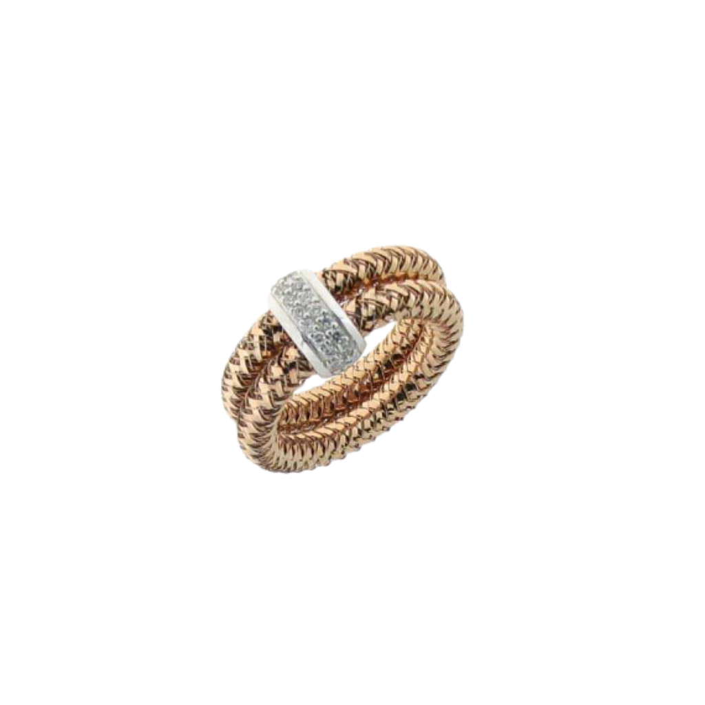 ROBERTO COIN PRIMAVERA RING 3.1 18K WHITE AND ROSE GOLD 13