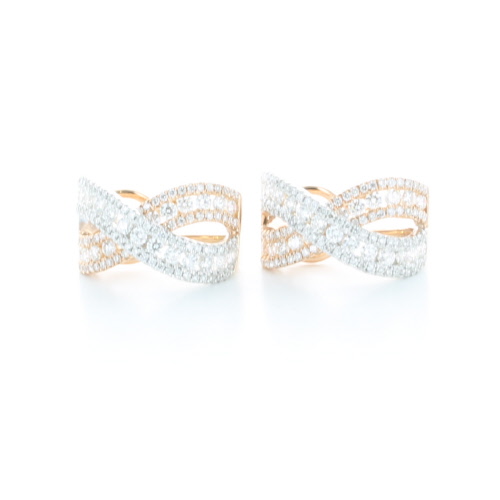 GENEVE EARRINGS HOOP 7.95 18K WHITE AND ROSE GOLD