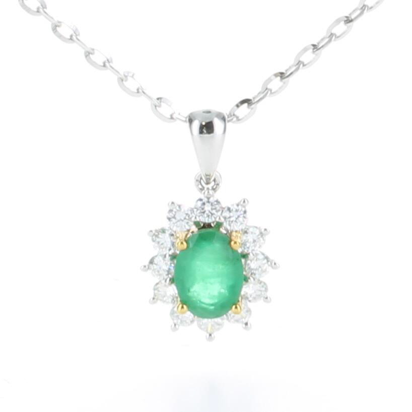 GENEVE NECKLACE PENDANT 1.19 18K YELLOW AND WHITE GOLD