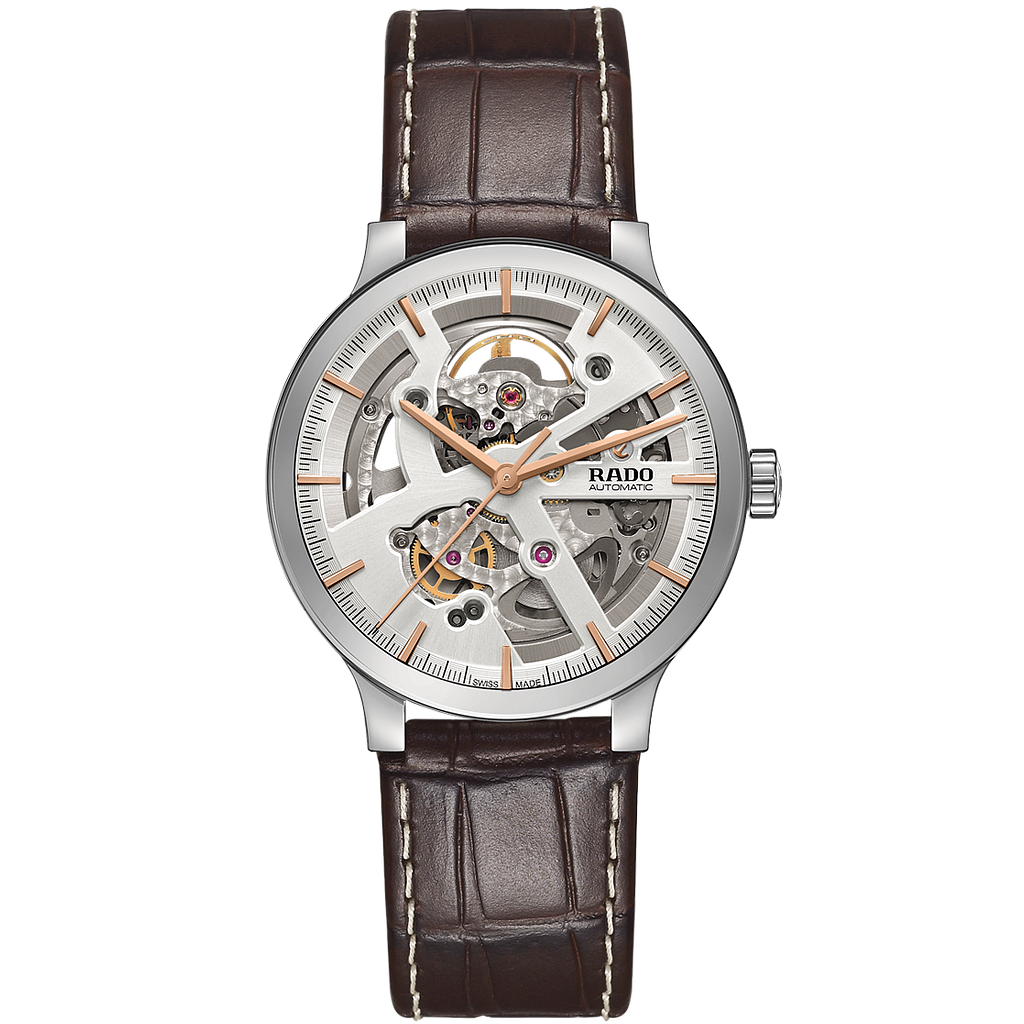 CENTRIX AUTOMATIC OPEN HEART AUTOMATIC 38MM STEEL & CERAMIC SKELETON LEATHER