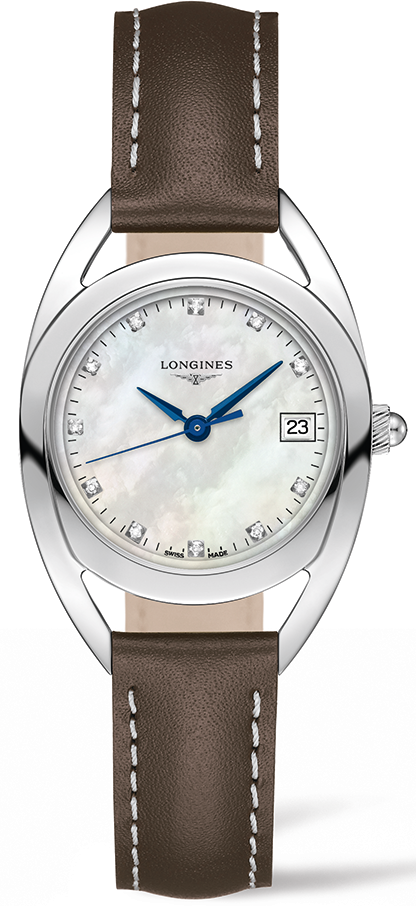 EQUESTRIAN QUARTZ 23MM STEEL WHITE LEATHER