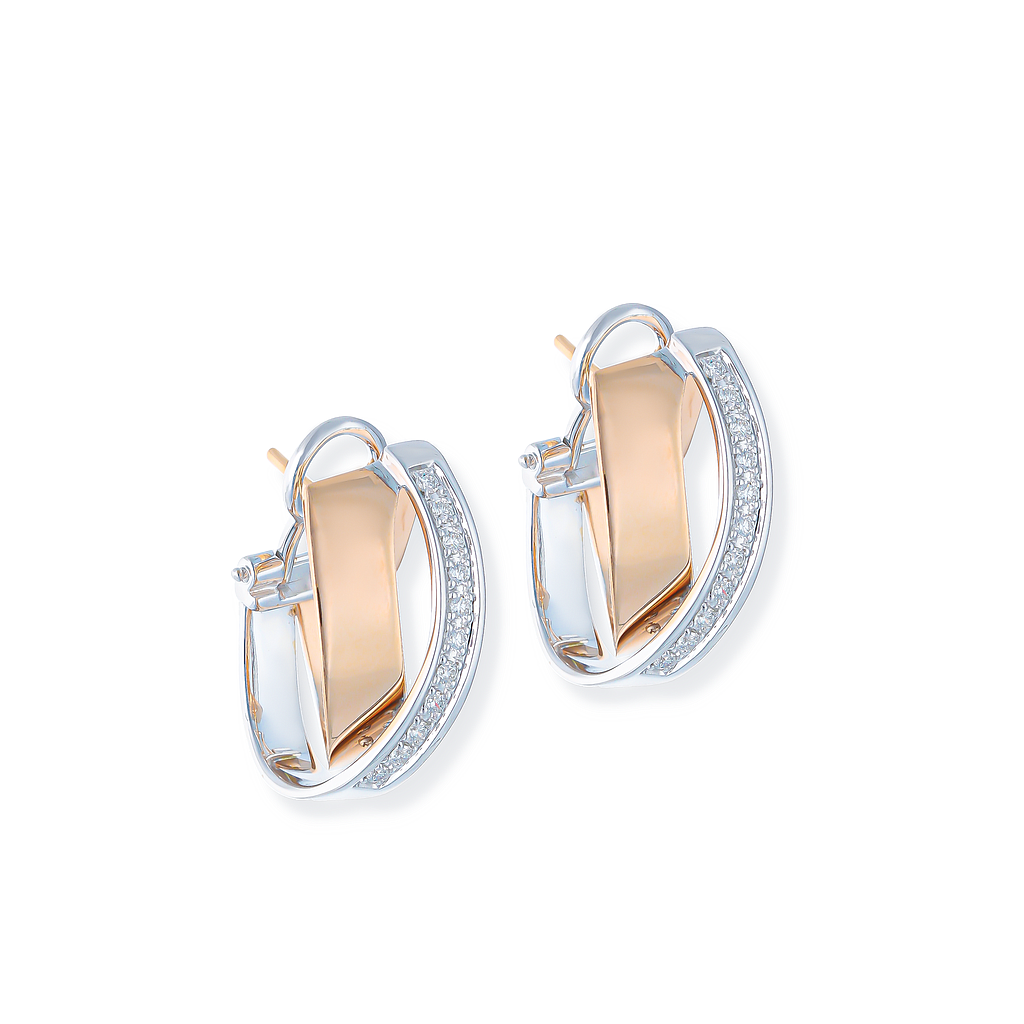 GENEVE CLASSIC EARRINGS 9.27 18K WHITE AND ROSE GOLD