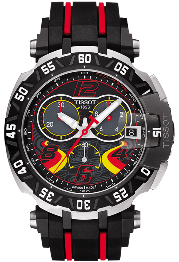 T-SPORT T-RACE QUARTZ STEFAN BRADL QUARTZ 45MM STEEL MULTI-COLORED RUBBER