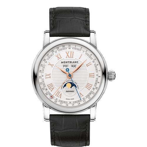 STAR ROMAN QUANTIÈME COMPLET "CARPE DIEM" AUTOMATIC 43MM STEEL SILVER ALLIGATOR