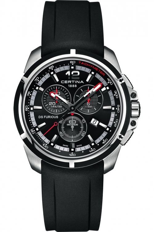 DS FURIOUS QUARTZ 42MM STEEL BLACK RUBBER
