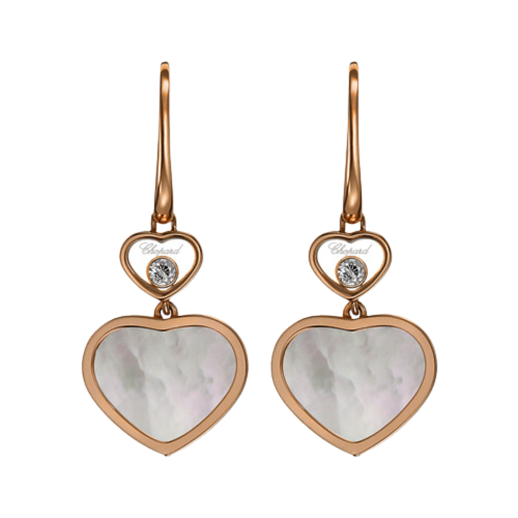 CHOPARD HAPPY HEARTS EARRINGS 5.1 18K ROSE GOLD
