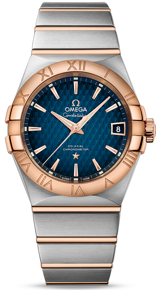 CONSTELLATION CO AXIAL 38MM AUTOMATIC 38MM STEEL BLUE STEEL & ROSE GOLD