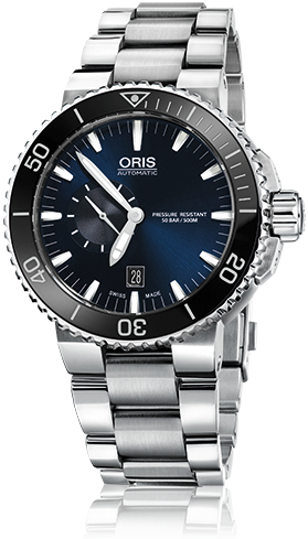 AQUIS SMALL SECOND DATE AUTOMATIC 46MM STEEL BLUE STEEL