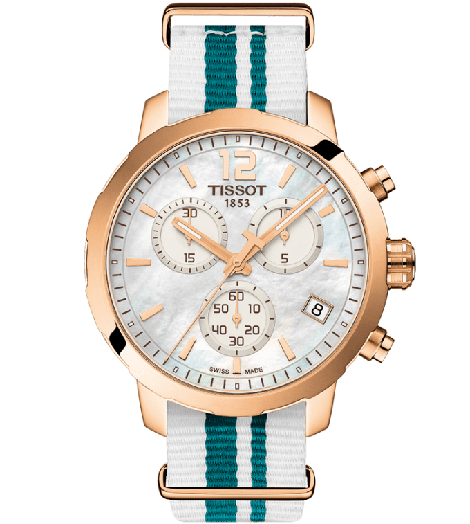 T-SPORT QUICKSTER NATO QUARTZ 42MM STEEL & PVD WHITE TEXTILE