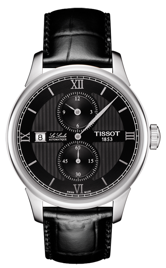 T-CLASSIC LE LOCLE AUTOMATIC 39,30MM STEEL & PVD BLACK LEATHER