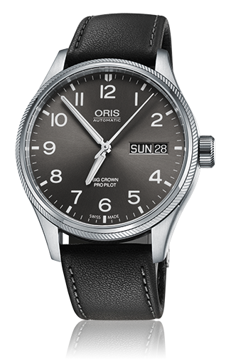 BIG CROWN PROPILOT DAY DATE AUTOMATIC 45MM STEEL BLACK LEATHER