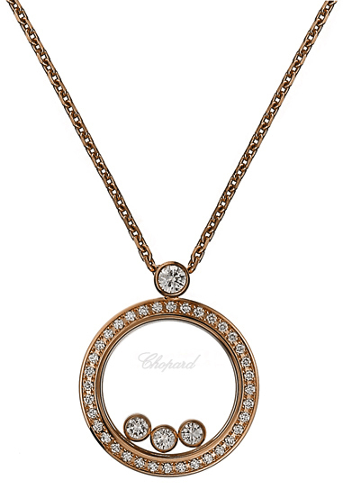 CHOPARD HAPPY DIAMONDS NECKLACE 8.4 18K ROSE GOLD