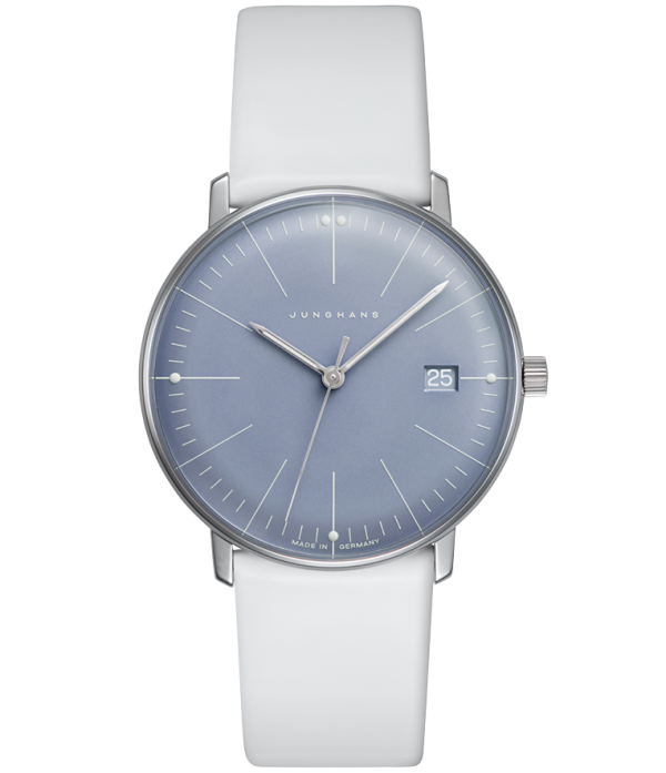 MAX BILL DAMEN QUARTZ 33MM STEEL BLUE LEATHER