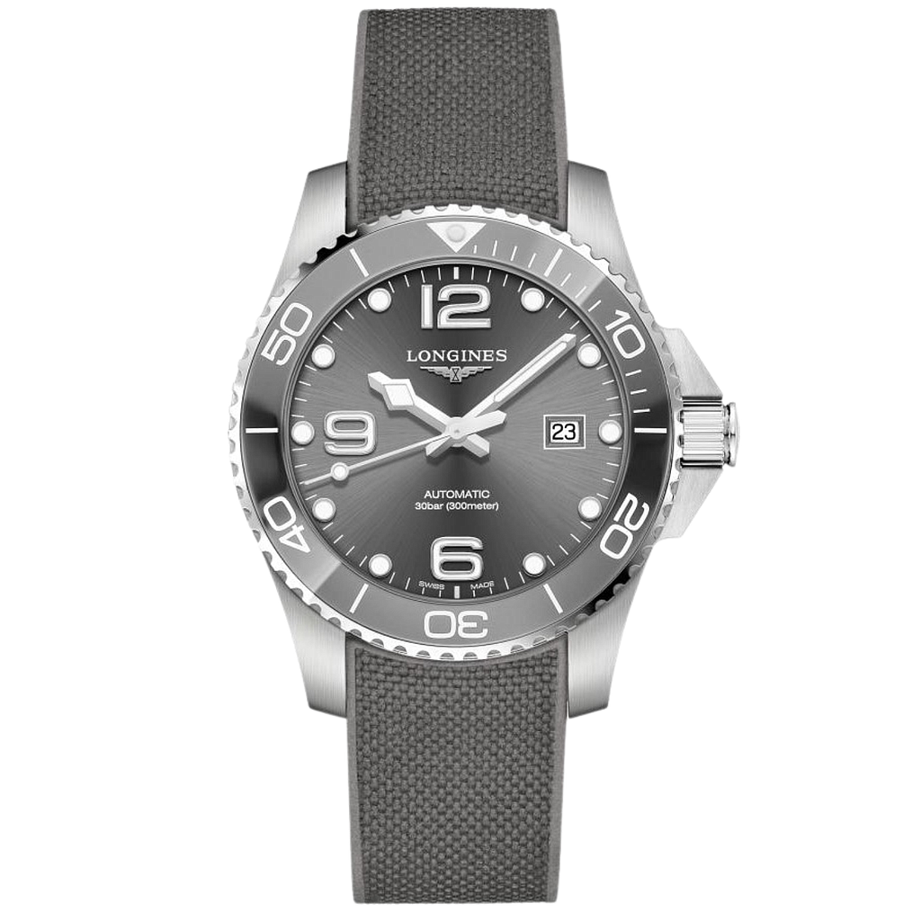HYDROCONQUEST AUTOMATIC 43MM STEEL & CERAMIC GREY RUBBER